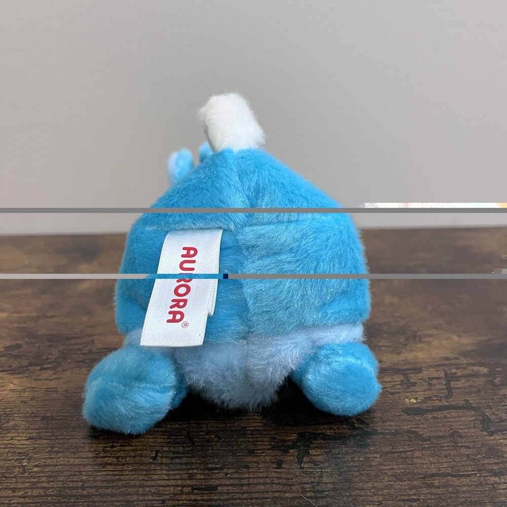 Aurora Palm Pals Hoppy Teal Bunny Blue Bean Plush - Picture 5 of 6
